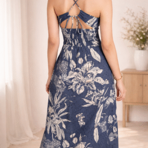 midnight bloom slit dress